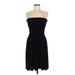 Ann Taylor Cocktail Dress - A-Line Strapless Sleeveless: Black Print Dresses - Women's Size Medium