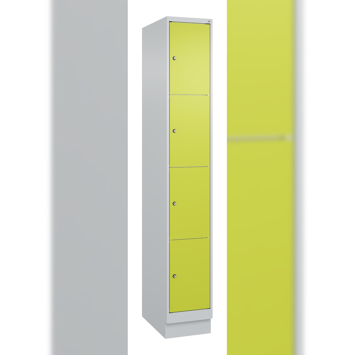 C+P Schließfachschrank Classic PLUS, Sockel, 1 Abteil, 1950x300x500mm, 7035/0024 Image