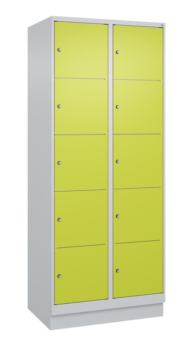 C+P Schließfachschrank Classic PLUS, Sockel, 2 Abteile, 1950x800x500mm, 7035/002 Image