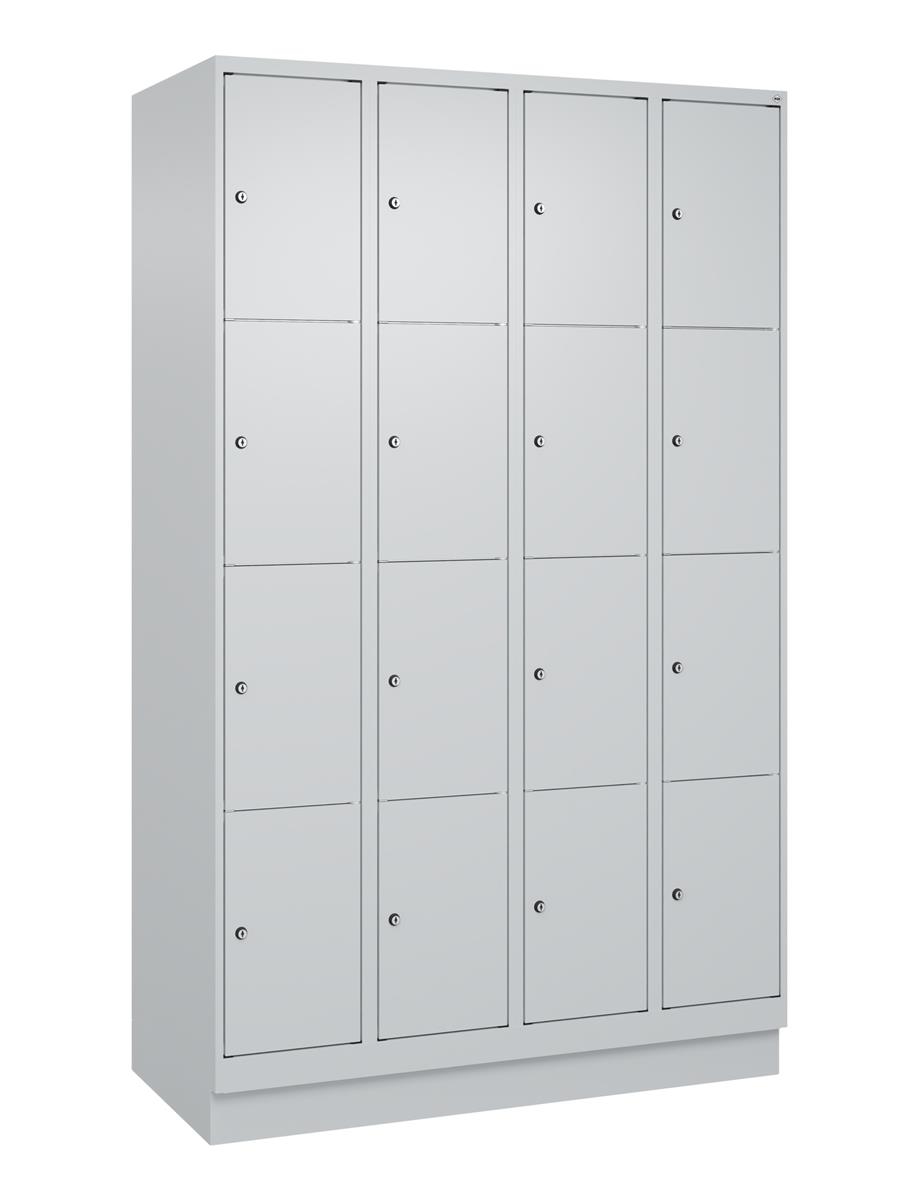 C+P Schließfachschrank Classic PLUS, Sockel, 4 Abteile, 1950x1200x500mm, 7035/70 Image