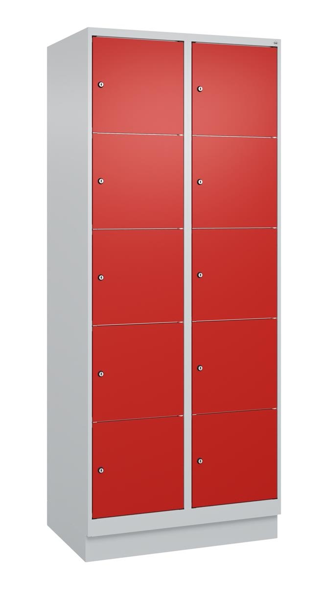 C+P Schließfachschrank Classic PLUS, Sockel, 2 Abteile, 1950x800x500mm, 7035/302 Image
