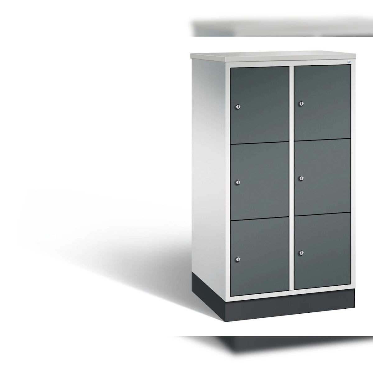 C+P Schließfachschrank Intro, H1255xB620xT490mm, 7035/7016 Image