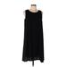 Halogen Casual Dress - Shift Crew Neck Sleeveless: Black Print Dresses - Women's Size Large