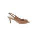 Cole Haan Nike Heels: Slingback Stilleto Boho Chic Tan Print Shoes - Women's Size 8 - Peep Toe