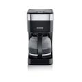 SEVERIN Filter-Kaffemaschine, Kaffeemaschine mit Glaskanne und herausnehmbaren Filtereinsatz, für bis zu 10 Tassen, mit Warmhalteplatte, 900 W, Schwarz, KA 9263