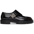 Black Squared Buckle Loafers