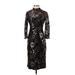 RACHEL Rachel Roy Casual Dress - Sheath Mock 3/4 sleeves: Black Dresses - Women's Size 0