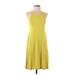 Old Navy Casual Dress - A-Line Scoop Neck Sleeveless: Yellow Print Dresses - Women's Size Small