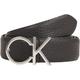 Calvin Klein Damen Gürtel Ck Logo Belt 3.0 Pebble aus Leder, Schwarz (Ck Black), 115 cm