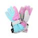 Kids Unisex Kid s Waterproof Ski Snow Gloves Pink Blue Grey M(7-9Y)