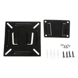 JUNTEX TV Wall Mount LCD Stand Bracket Universal 12-24 Inch Monitor Holder Stand Storage Bracket with Screws Steel Black