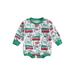 Baby Christmas Romper Long Sleeve Santa Claus Print Fall Bodysuit