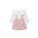 TheFound Princess Toddler Baby Girls Long Sleeve Doll Collar Ruffle Shirt Top Plaid Suspender Skirt Fall Clothes