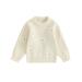 Wallarenear Baby Girls Sweater Daisy Floral Embroidery Knitted Pullover Sweatshirt Tops