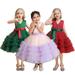 KYAIGUO 18m-7y Baby Girls Princess Tulle Dresses Lace Wedding Bridesmaid Dress V-Neck Princess Dress Bridesmaid Dress