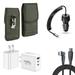 Travel Bundle for TCL 50 XE NXTPAPER 5G Belt Holster Clip Carrying Pouch Case Screen Protector 40W Car Charger Power Adapter 3-Port Wall Charger USB C Cable (Midnight Green)