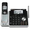 AT&T TL88102 DECT 6.0 2-Line Expandable Cordless Phone with Answering System and Dual Caller ID/Call Waiting 1 Handset Silver/Black