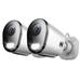 Wi-Fi IP Plug In 2K HD Deterrence Cameras with 2-Way Audio and Audio Alerts and Sirens - 2 Pack - White