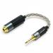 3.5mm Stereo Male to 4.4mm Balanced Female Portable Headphone Adapter Cable 6N Single Crystal Silver