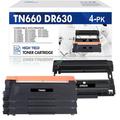 TN-660 Toner Cartridge and DR-630 Drum Unit Set Compatible for Brother TN660 DR630 for Brother HL-L2300D HL-L2320D MFC-L2740DW HL-L2380D Printer (3x TN660 Toner 1x DR630 Drum Unit )