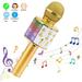 Wireless Microphone Karaoke Portable Bluetooth Speaker Home KTV Player with LED Dancing Lights