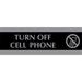 Century Series Office Sign turn Off Cell Phone 9 X 3 | Bundle of 5 Each