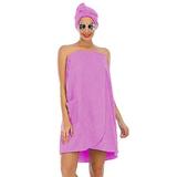 Xiaoluokaixin Hair Shower Cap and Soft Spa Robe Set for Women