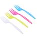 Disposable Plastic Tableware Party Cutlery Spoons Forks Birthday Party Dinnerware for Jelly Ice Cream Dessert -24pcs Spoons and 24pcs Forks (Assorted Color)