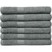 6 Piece Towel Set 20X40 Inch 100% Cotton Premium-Quality Hair Towels Salon Spa Pool And Gym Towels 16S Ring Spun Quick Dry & Fluffy Absorbent And Plush Grey