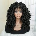 sedittyhair Braided Wigs Synthetic Full Lace Wig for Black Women 18 Inches Short Braid Braiding Hair Wig Knotless Box Short Braids Wigs Hand Made Lace Frontal Braided Wigs Black Color