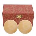 Marble Massage Ball Chinese Stone Craft Collection Baoding Balls Middle Aged Fitness Natural 2 Pcs