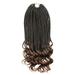 Brown Wig Three Braids Wrapped Around The Tail Box Braids Curly Ends Horsetail Wig Fiber Crochet Hair With