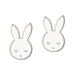 2pcs Decorative Mirror Rabbit Shaped Self-adhesion Mirror for Baby Nursery Kids Room Decor