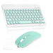 Rechargeable Bluetooth Keyboard and Mouse Combo Ultra Slim Full-Size Keyboard and Ergonomic Mouse for Lenovo Tab 7 Essential and All Bluetooth Enabled Mac/Tablet/iPad/PC/Laptop - Teal