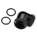 DEWIN Degree Pipe Connector 14mm Outer Diameter G1/4 DIY Twist 90 Degree Angle Double Pipe Connector with Fixed Pipe Water Liquid Cooling (Black)