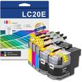 LC20E High Yield Ink Cartridge (5-Pack 2BK/1C/1M/1Y) - Eout Compatible LC20EBK LC20EC LC20EM LC20EY Ink Cartridge