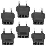 US to Europlug 6 PCS Travel Adapter American European Standard Adapters Plastic