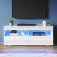 Elegant - 1200mm Modern High Gloss tv Stands with led Lights tv Cabinet with 2 Drawers for Living Room Bedroom Furniture, White - White