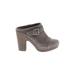 Jeffrey Campbell Mule/Clog: Slip On Chunky Heel Casual Gray Solid Shoes - Women's Size 6 1/2 - Round Toe