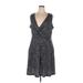 Guberry Casual Dress - A-Line V-Neck Sleeveless: Black Dresses - Women's Size 2X-Large