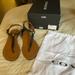 Coach Shoes | Flat Coach Flip Flop Sandals With Dust Bag And Box Leather 9.5 | Color: Black/Brown | Size: 9.5