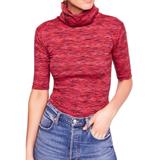 Free People Tops | Free People Women’s Dyed Turtleneck Pullover, Med | Color: Black/Red | Size: M