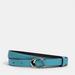 Coach Accessories | Coach Nwt Signature Leather Buckle Belt 18mm Silver Aqua Blue Size Large | Color: Blue | Size: Large