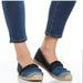 Michael Kors Shoes | Michael Kors Tibby Denim Color Block Fringe Espadrille Slip On Size 9 | Color: Black/Blue | Size: 9