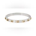 Coach Jewelry | Nwot Silver-Tone Metal Hinged Bangle Bracelet Detailed With Gold-Tone | Color: Gold/Silver | Size: Os