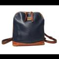 Dooney & Bourke Bags | Dooney & Bourke Pebble Grain Navy Blue Brown Backpack Distressed Zip Vtg? | Color: Blue/Brown | Size: Os