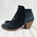 Free People Shoes | Free People Loveland Black Suede Cut Out Block Heel Slip On Ankle Boots K629 | Color: Black | Size: 8