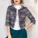 Lilly Pulitzer Jackets & Coats | Lilly Pulitzer Hagen Boucle Metallic Blazer Tweed Fringe Pearl Cropped Preppy | Color: Blue/Cream | Size: 0