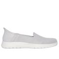 Skechers Women's Slip-ins: On-the-GO Flex - Camellia Shoes | Size 8.5 | Light Gray | Textile | Vegan | Machine Washable