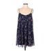 Express Casual Dress - Slip dress: Blue Floral Dresses - Women's Size Medium